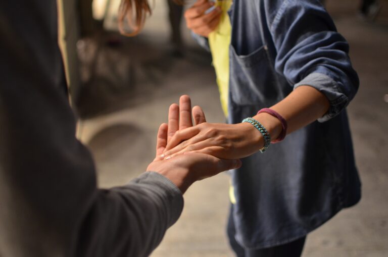 holding hands man and woman