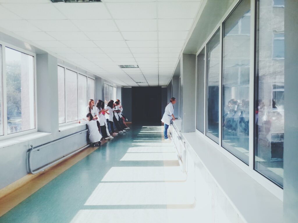 doctors standing in hallway
