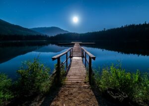 lake at midnight