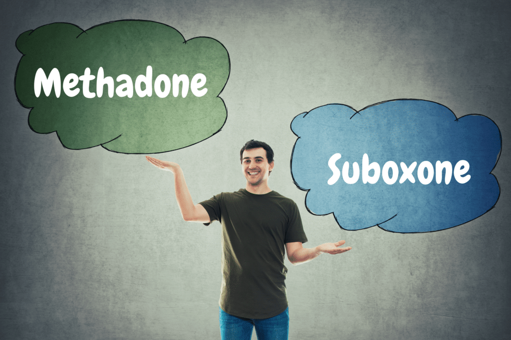 Man comparing Suboxone and Methadone