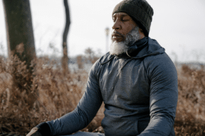 man mentally preparing for addiction recovery
