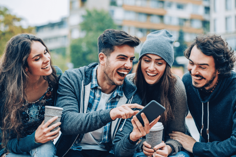 man getting social support in recovery by hanging out with his friends.